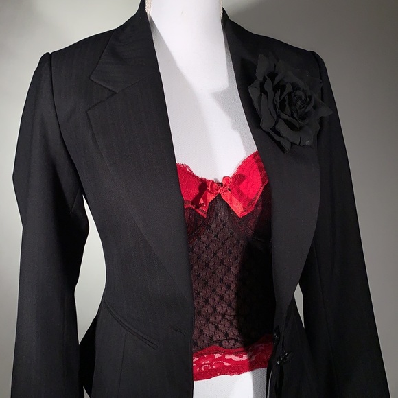 H&M Blazer with Detachable Vest Bell Sleeves Slit Pockets Fully Lined Size 4 - Picture 1 of 16